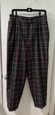 Plaid Koret High Waisted Pleated Lined Pocketed Pants Vintage Sz 16W