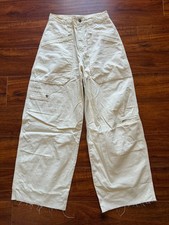 Zara Wide Leg Baggy Utility White Pants Women's Size 4