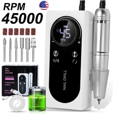45000RPM Rechargeable Electric Nail Drill Machine Portable Manicure Pedicure Kit