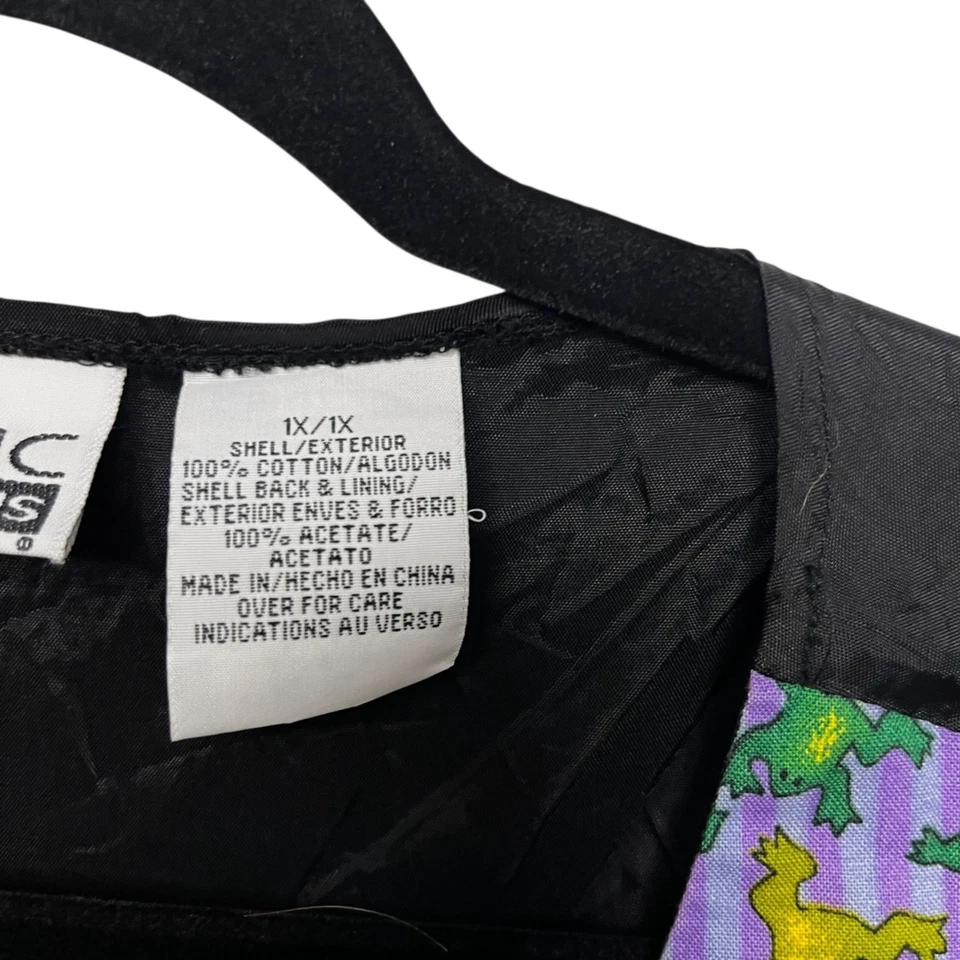 VTG 90s Basic Editions Halloween Patchwork Granny Teacher Vest 1X Thin Material - Image 4 of 4