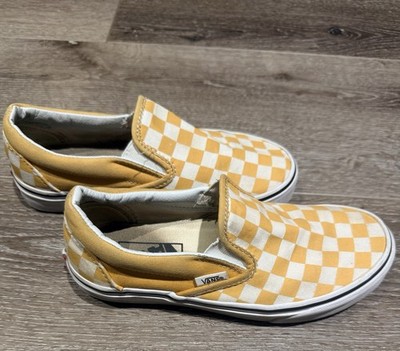 Vans Checkerboard Slip-On Sneakers Yellow & White Women s Size 5 / Men s 3.5