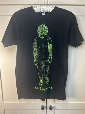 Ed Sheeran Women's Black Double-Sided Concert Tour Pop Tee Shirt Small