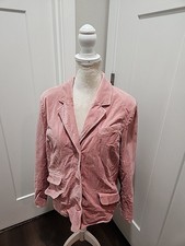 VINTAGE Old Navy Blazer Womens XL PINK Single Breasted Velvet Lined Jacket