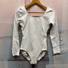 Capezio Cream Lined Scoop Neck Long Sleeve Classic Ballet Dance Leotard XL