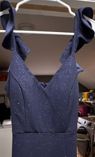 Windsor Women s Formal Navy Solid Glitter Ruf...