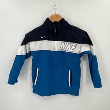 Nike Boys 7 Youth Vintage Blue Color Block Full Zip Lightweight Jacket