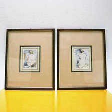 Elegante coppia di quadri - stampa, in cornice vintage