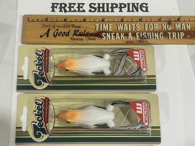 Lot of 2 Teckel Topwater Frogs Whacker Pearl White COLOR LURES FREE SHIPPING NIP