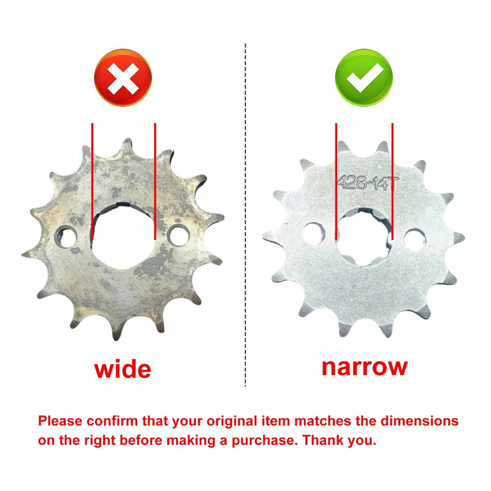 Piñón delantero apto para 428-14T Honda CB CL CT NX MT SL XL Twinstar 200 Foto 2 de 4