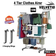 Foldable Clothes Airer Rack Indoor Outdoor Dryer Laundry Dry Rail Hanger 4 Tier