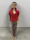 Vintage 1960s Ken Barbie Doll Painted Hair Red Shirt Brown Pants