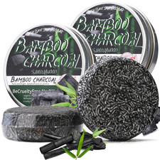 2PCS Bamboo Charcoal Shampoo Bar for Gray Hai...