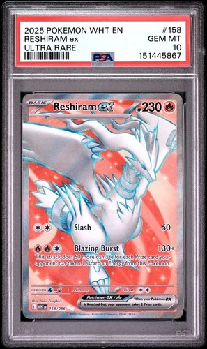 PSA 10 RESHIRAM EX 158/086 ULTRA RARE WHITE FLARE POKEMON 🔥