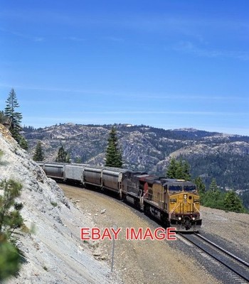 PHOTO  USA RAILWAY UP 6675  GRAIN NEAR SHED 47 DONNER PASS. 11 JUNE 2004