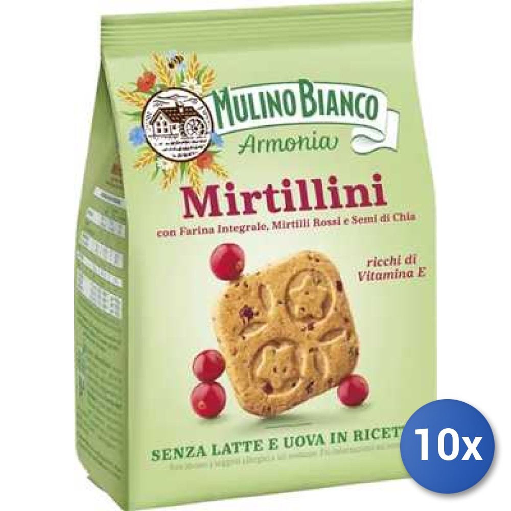 Mulino Bianco 10x Biscotti Mirtillini Blueberry Cookies 270 g
