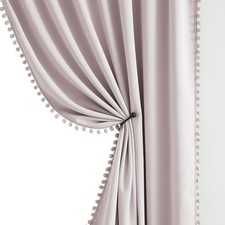 Blackout Window Curtains for Bedroom Pink Girls Room Curtains 54" Length Ther...