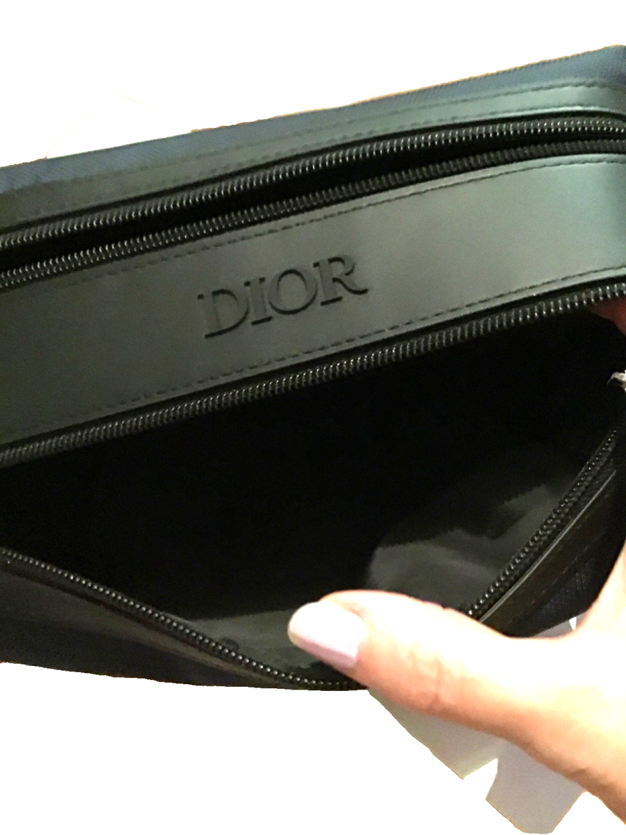DIOR Men Dual Compartment Toiletry Bag Shave Pouch Travel Makeup