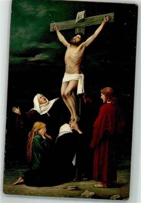 39917023 - Christ on the cross with his own signed Munkacsy Nun Publisher