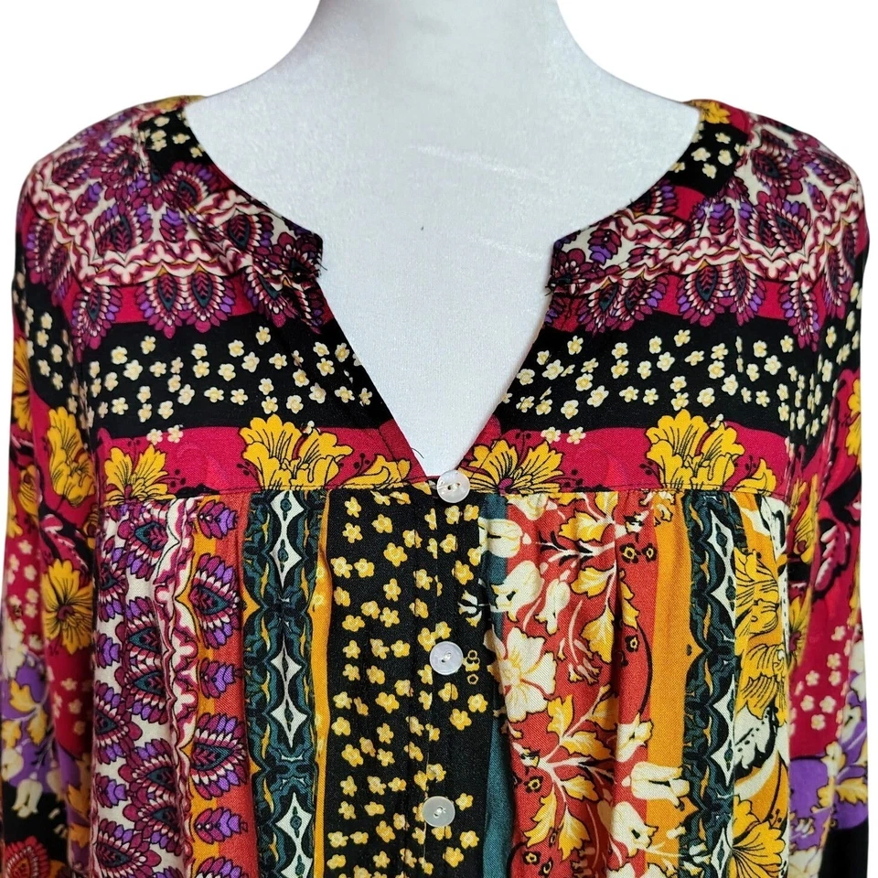 Top para mujer Figueroa & Flower pequeño grande multicolor floral boho artístico hippie Foto 3 de 4