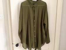 Primark Olive Green Sheer Shirt .Size Medium .