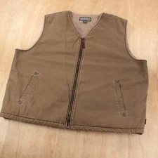WOOLRICH sherpa fleece lined canvas vest 2XL vtg y2k camp chore work workwear