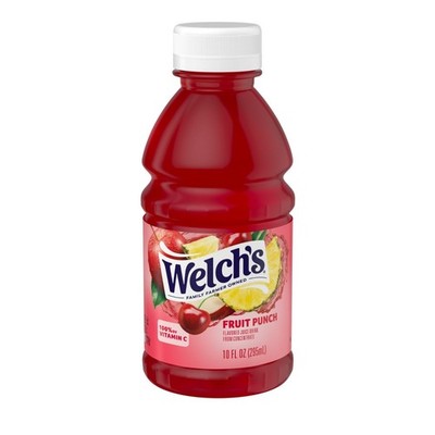 Welch's Fruit Punch Juice Drink, 10 fl oz On-the-Go Bottle (Pack of 6)