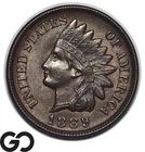 1889 Indian Head Cent Penny, Subtle Color, Sharp Choice BU++