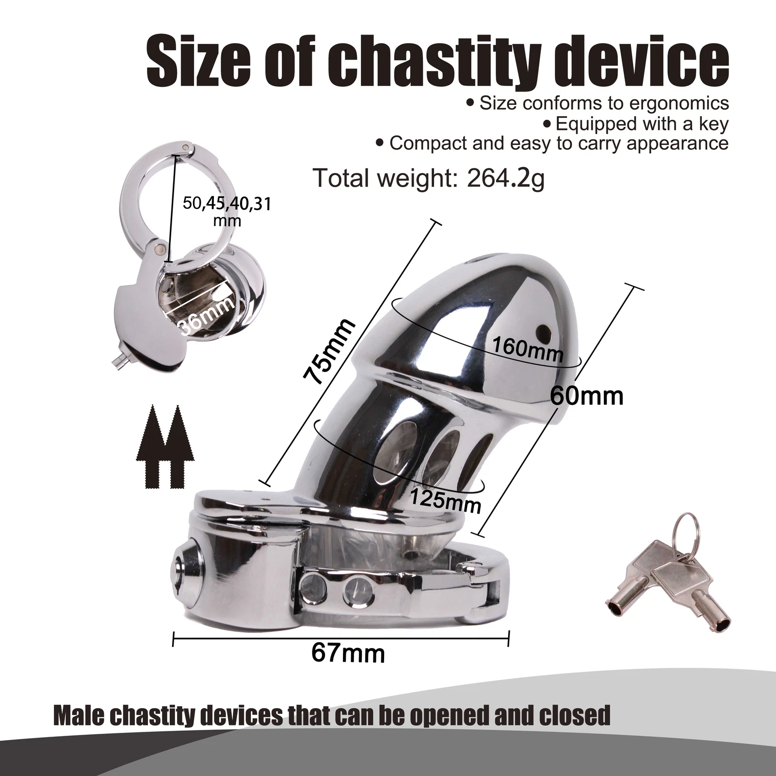 Adjustable Male Chastity Cage Lock Adjustable Ring Chastity Cage Device Adult US Adjustable Male Chastity Cage Lock Adjustable Ring Chastity Cage Device Adult US
