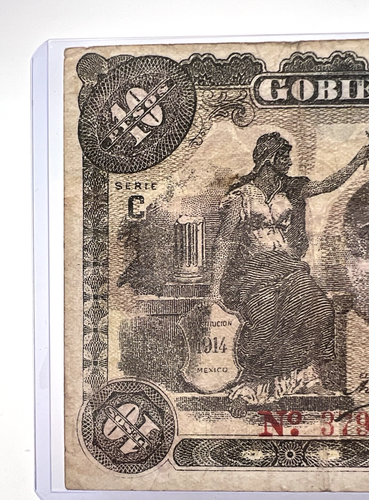 1914 10 Pesos Gobierno Provisional De Mexico Serie C Note. Lot.142 - Picture 2 of 8