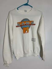 VTG MTV Men's White SAMS 80s Crewneck Pullover Sweatshirt Sz Medium