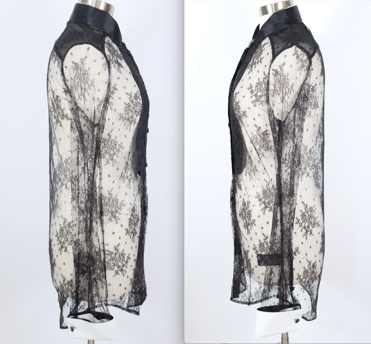 If Six Was Nine Maniac Corp Japan shirt blouse 3 black lace tuxedo