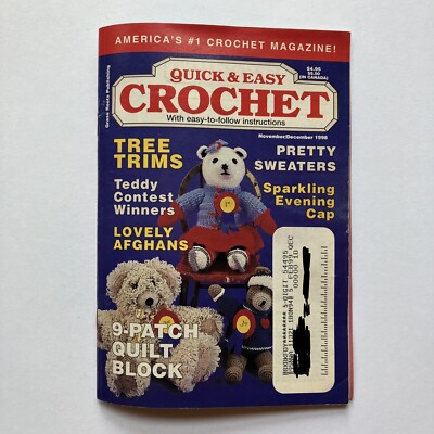 Quick & Easy Crochet Tree Trims Pretty Sweaters Lovely Afghans Nov/Dec 1998