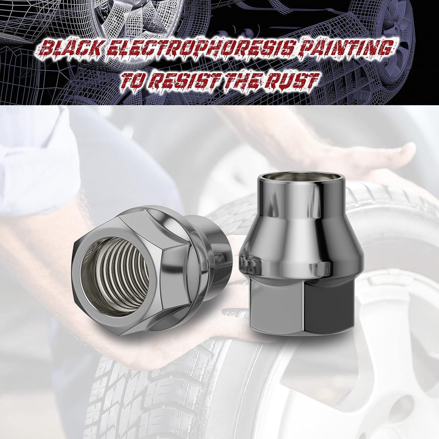 24PCS M12x1.5 Chrome Extend Open Lug Nuts for 4Runner Tundra FJ