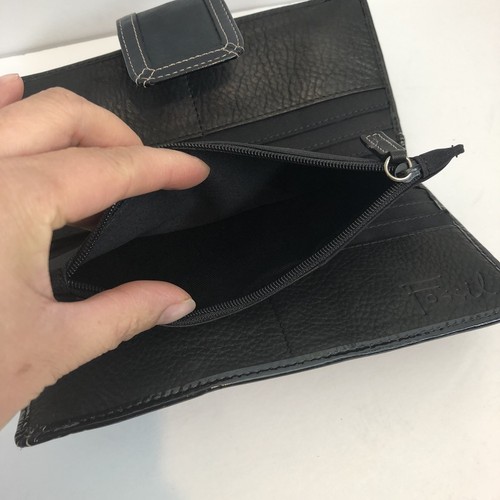 Fossil Black Diagonal Suede & Leather & Patent Clutch Wallet - Picture 8 of 10