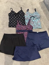 Lands’ End Lot Of 6 Tankini Tops & Bottoms Separates Women’s 14
