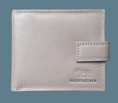 Morucha RFID-BLOCKIERENDE Geldbörse mit externer großer Münztasche mit Reißverschluss #M70 grau