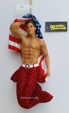 December Diamonds PATRIOT Merman Ornament 2017, IN STOCK, USA Flag Tribute, NIB