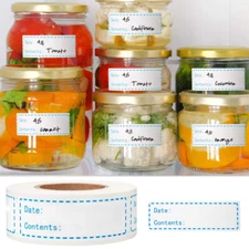 1Roll Self-Adhesive Freezer Refrigerator Food Storage Paper Sticker Labels White