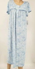 NWT Croft & Barrow Women Nightgown Small Short Sleeve Knit Polyester Blue Floral