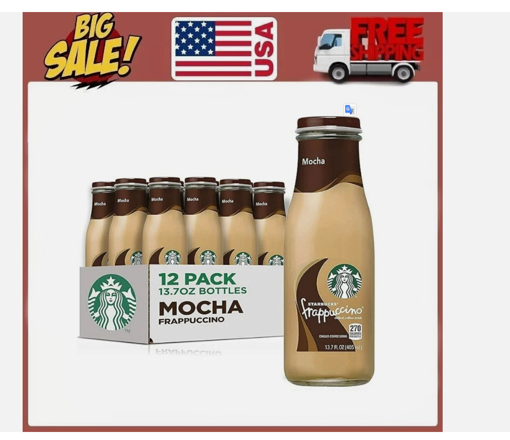 Starbucks Frappuccino Coffee Drink, Mocha Flavored, 13.7 Fl oz Bottles (12 Pack)