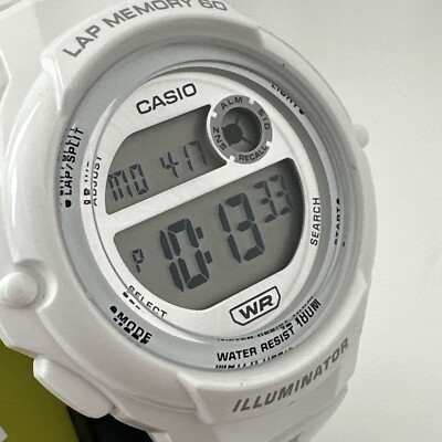 Casio LWS1200H-7A1V, Women's Digital Watch, 100 Meter WR, White Resin, 3 Alarms