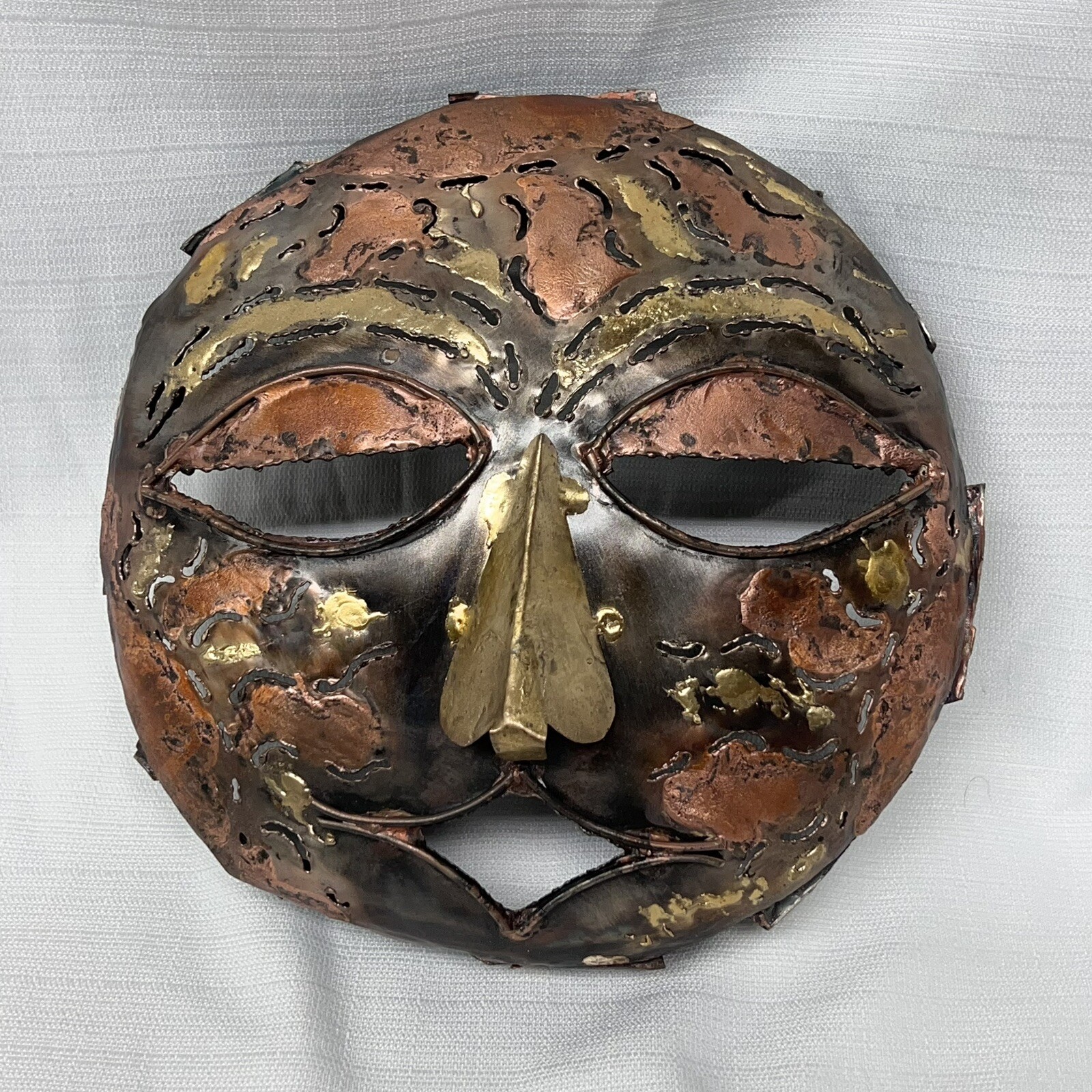 Welded Metal Art Work Sculpture Mask Wall Decor Decoration Face