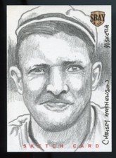 2014 SBAY Christy Mathewson Original Sketch Art 1/1 by Brent Naughton Auto