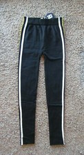 NWT New Look Sport Black/White/Yellow Polyester/Spandex Pants Women's Size S/M
