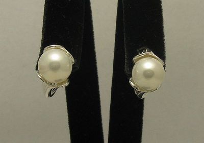 Stylish Sterling Silver Earrings Hallmarked Solid 925 Pearls Handmade Empress