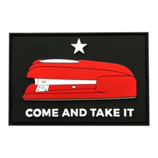 Come and Take It Red Stapler Hook Patch (3D-PVC Rubber-Z6) 3.0 X 2.0