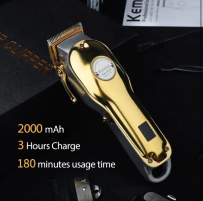 Kemei ヘアクリッパー イエローゴールド　USB充電式 Kemei Golden Cordless Professional Hair Clippers Hair Trimmer For
