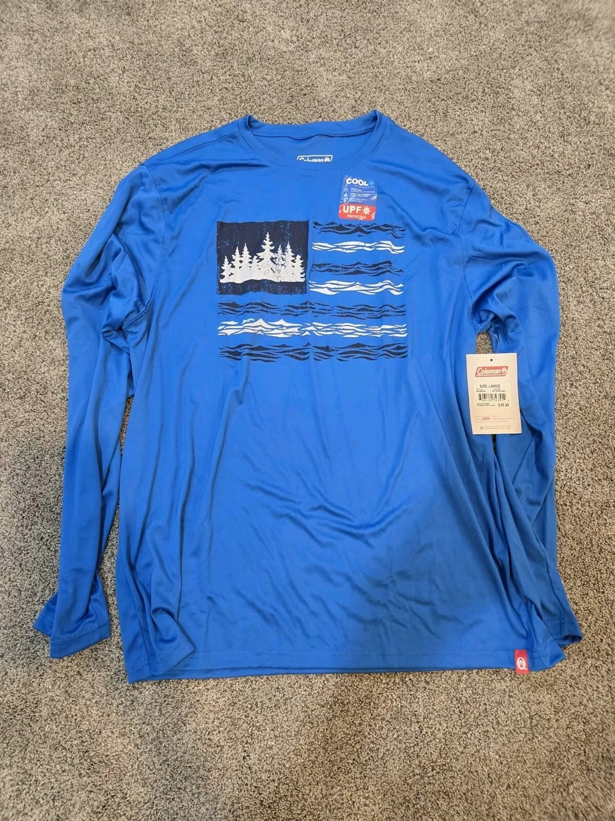 Coleman Mens Large Long Sleeve Shirt. Blue Color