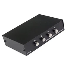 1x4 or 4x1 - 4-Port AB Manual Sharing Network Ethernet RJ45 Switch Selector Box