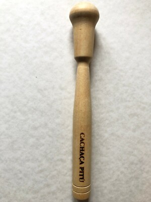 Cocktail Muddler Wooden Caipirinha Recipes Included Pitu Brazil Cachaca Branded